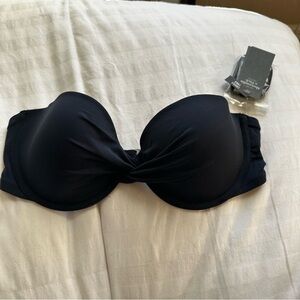 NWT Abercrombie Bandeau Bikini Top/ Navy